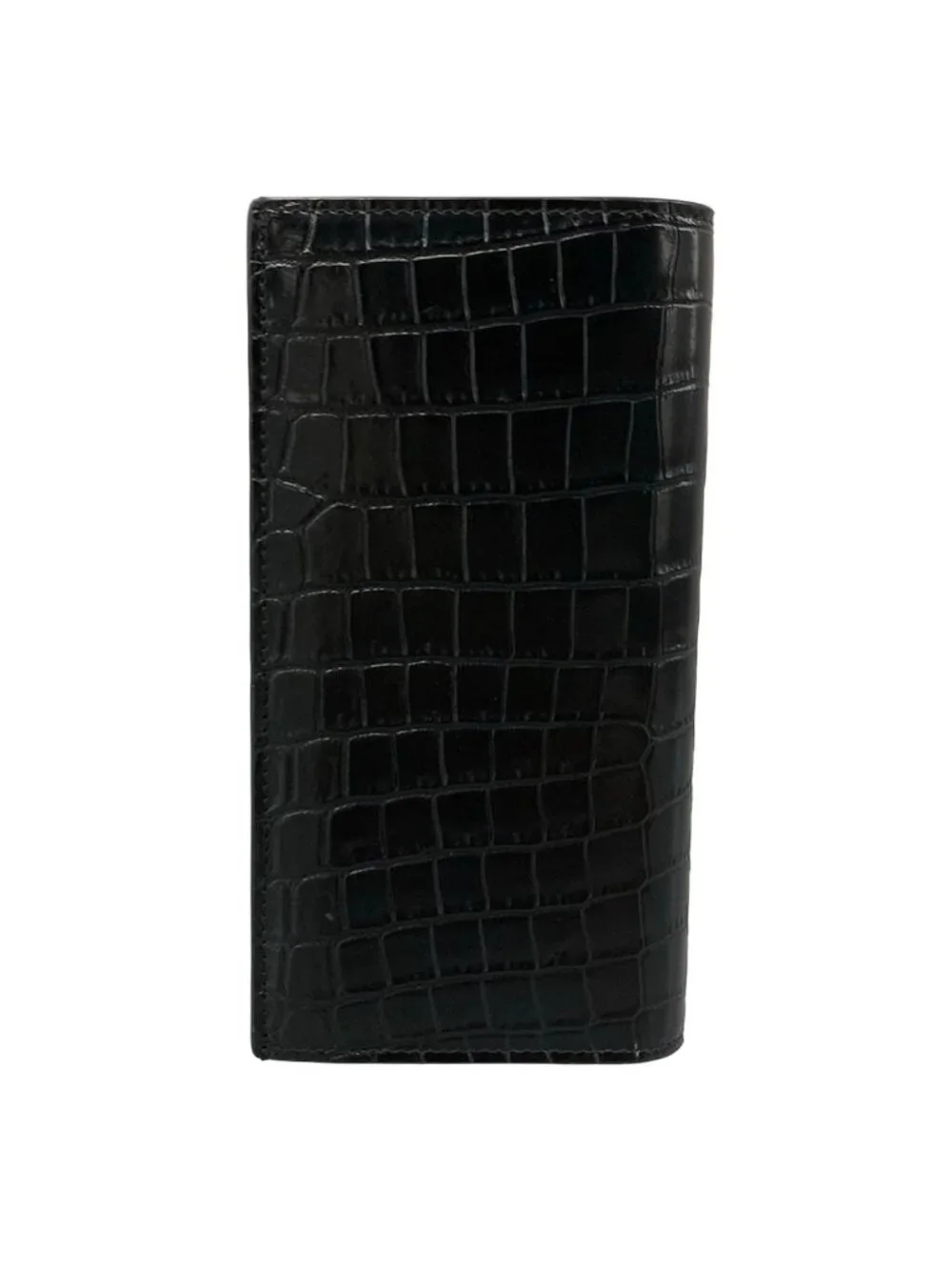 Saint Laurent Paris Wallet Black Embossed Leather